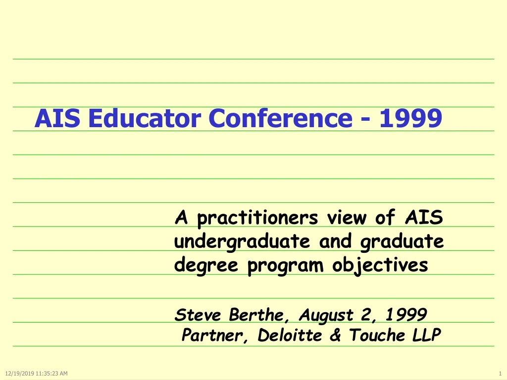 ais educator conference 1999