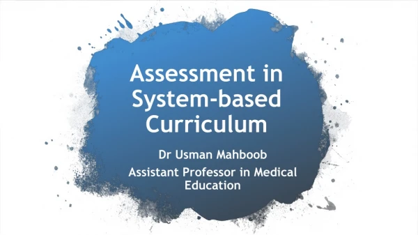 Assessment in System-based Curriculum