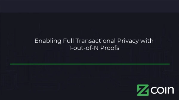 Enabling Full Transactional Privacy with  1-out-of-N Proofs