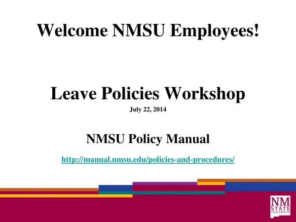 Welcome NMSU Employees!