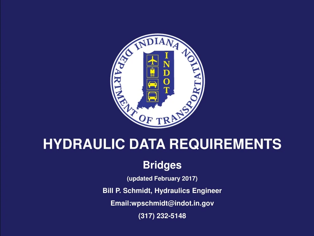 hydraulic data requirements bridges updated