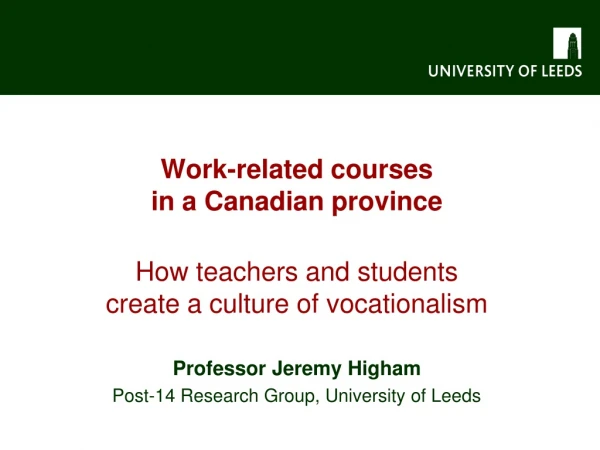 Work-related courses  in a Canadian province
