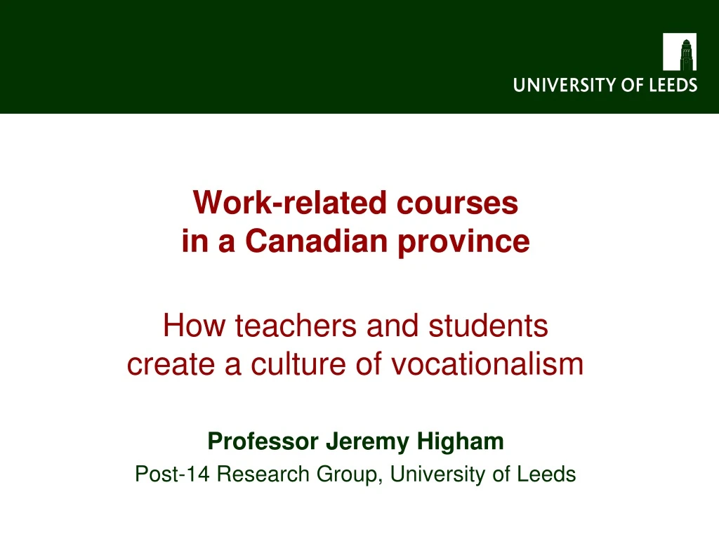 work related courses in a canadian province