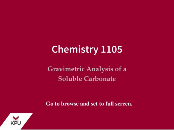 Chemistry 1105