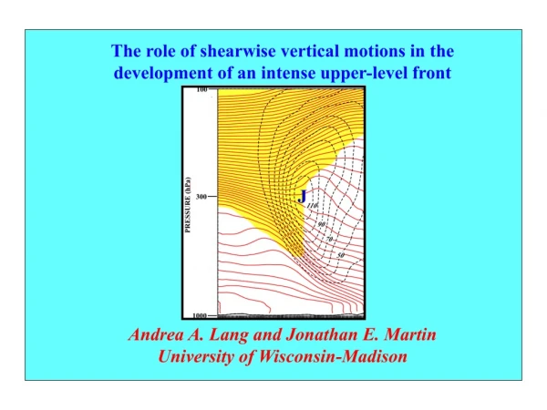 The role of shearwise vertical motions in the development of an intense upper-level front