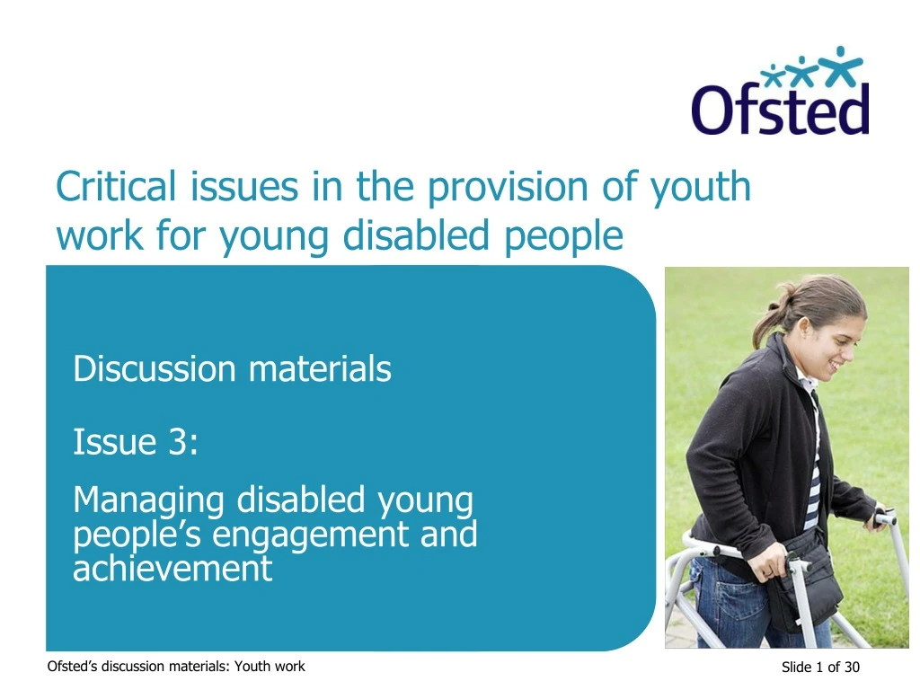 critical issues in the provision of youth work for young disabled people