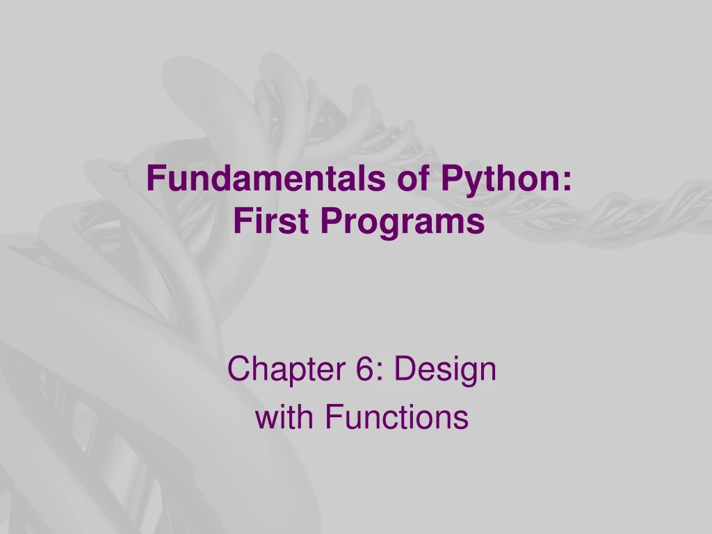 fundamentals of python first programs