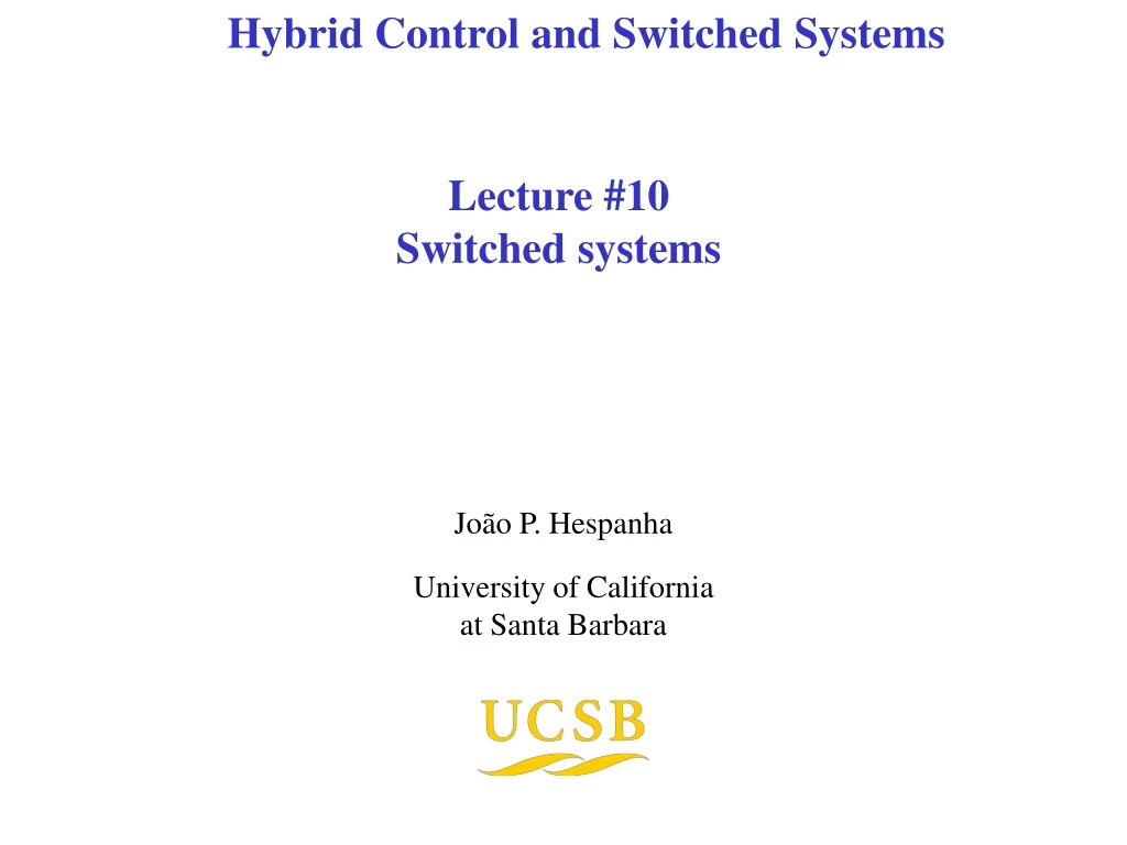 lecture 10 switched systems