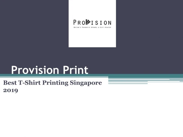 Best T-Shirt Printing Singapore 2019