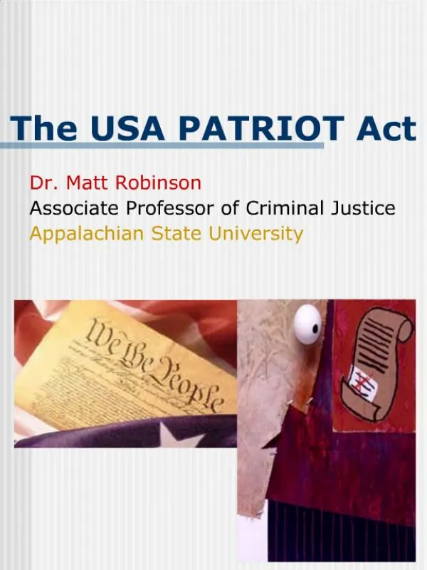 The USA PATRIOT Act