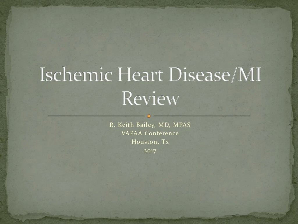 ischemic heart disease mi review