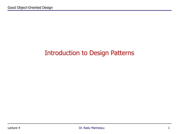 Introduction to Design Patterns