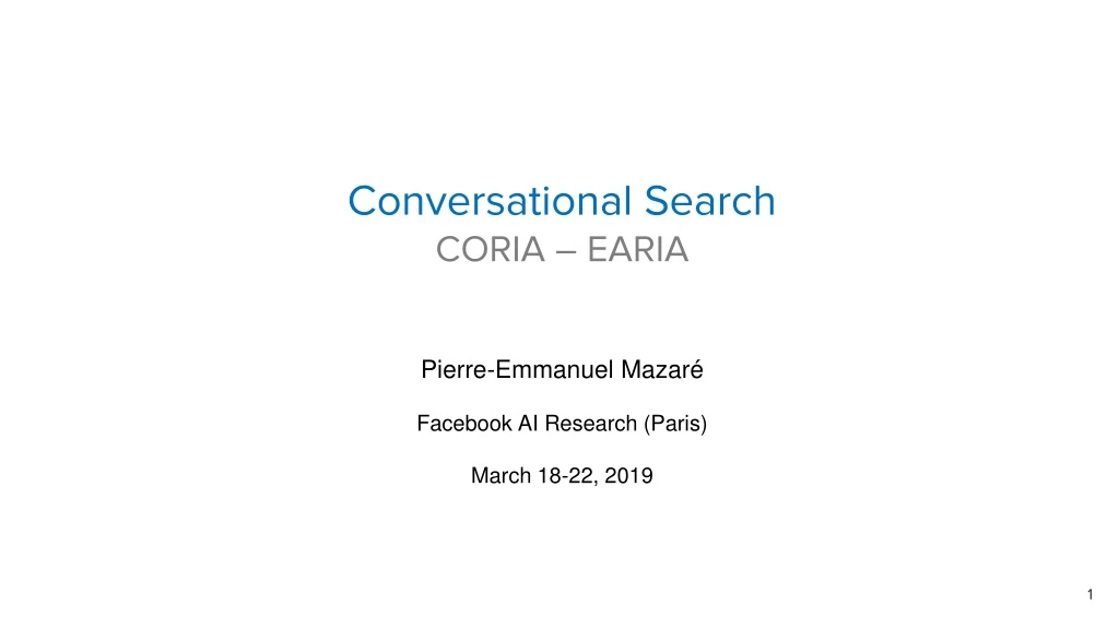 conversational search coria earia