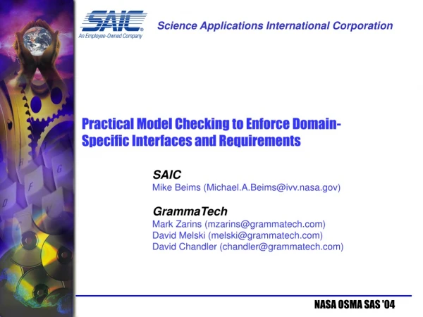 Practical Model Checking to Enforce Domain-Specific Interfaces and Requirements