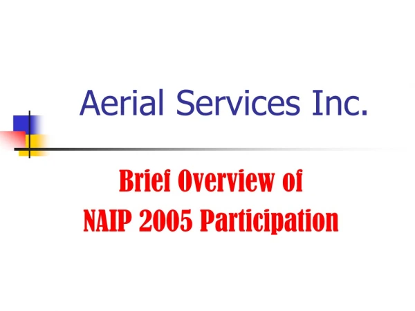 Aerial Services Inc.