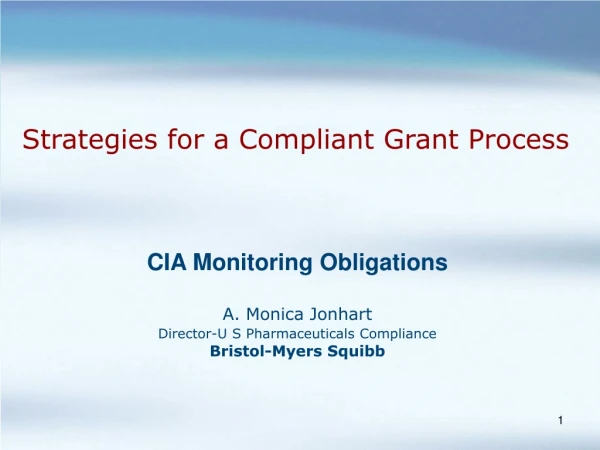 Strategies for a Compliant Grant Process  