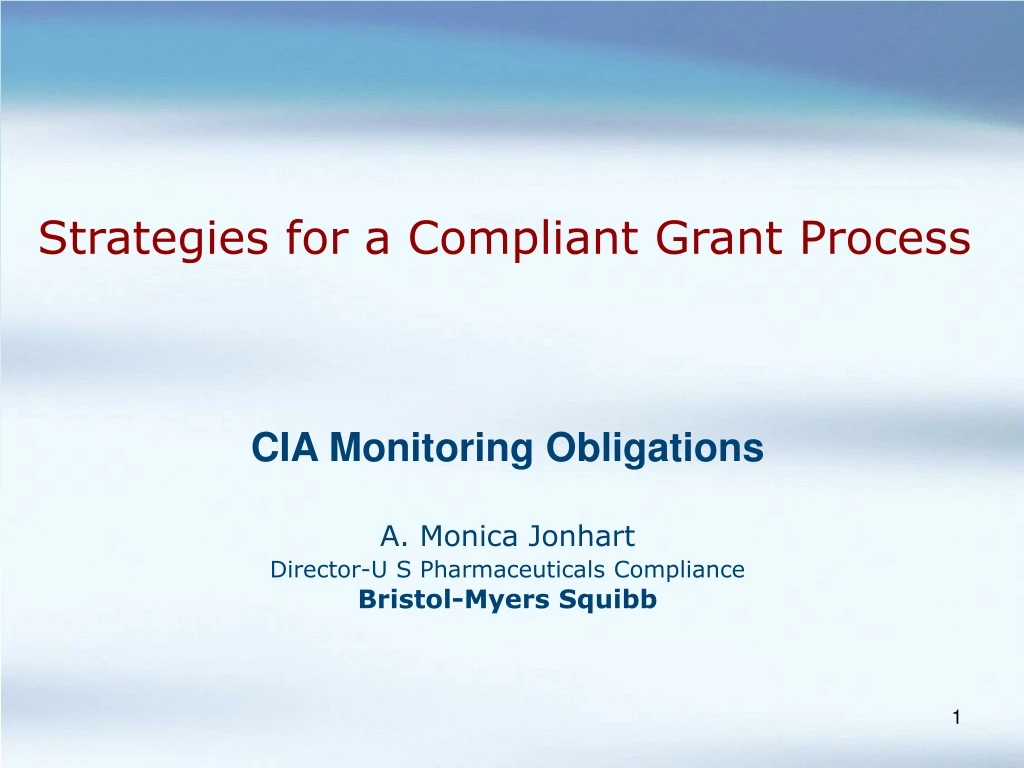 strategies for a compliant grant process