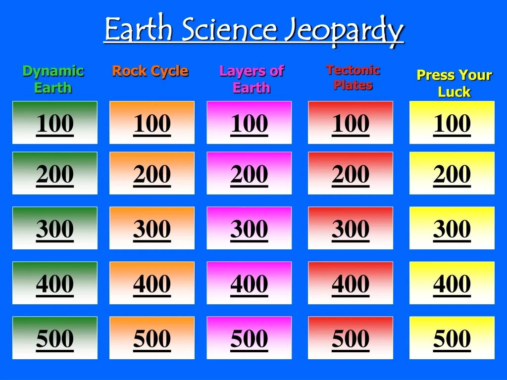 earth science jeopardy