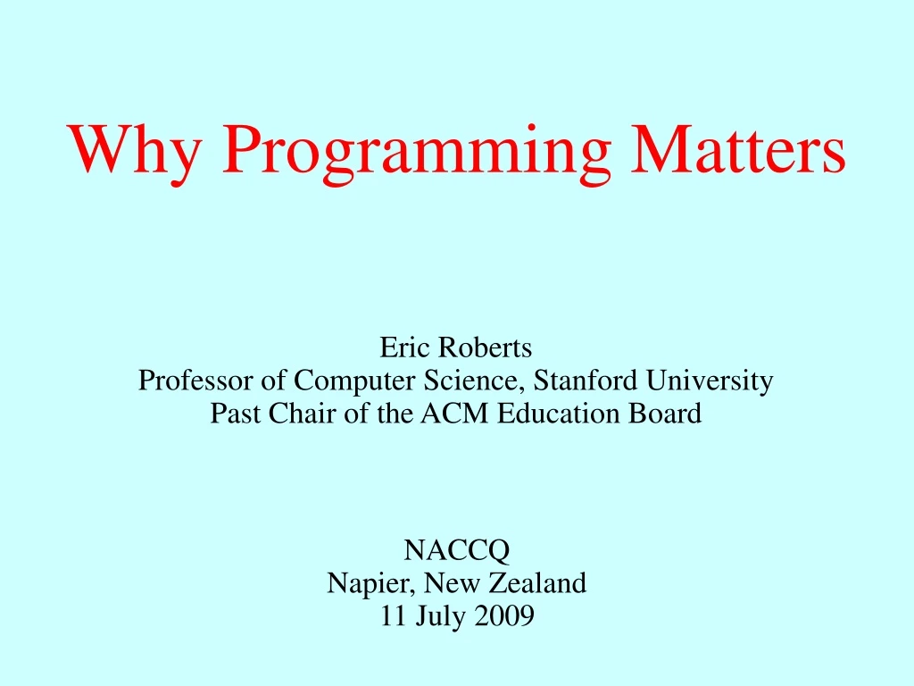 why programming matters