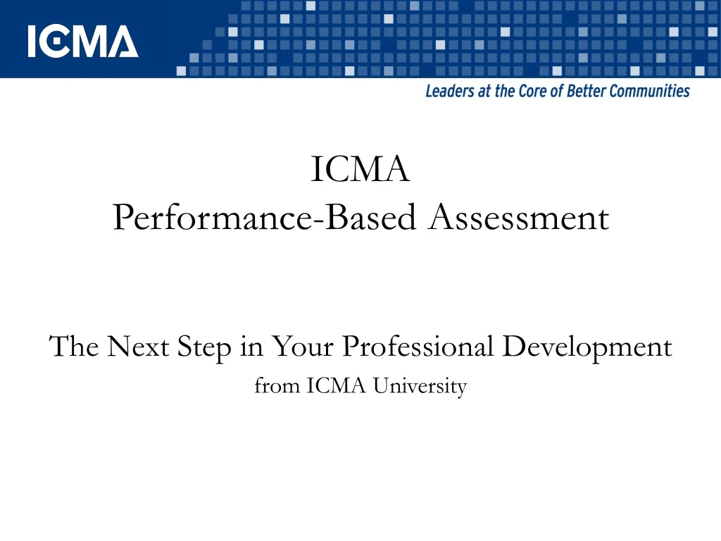 icma performance based assessment