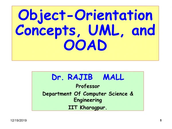 Object-Orientation Concepts, UML, and OOAD