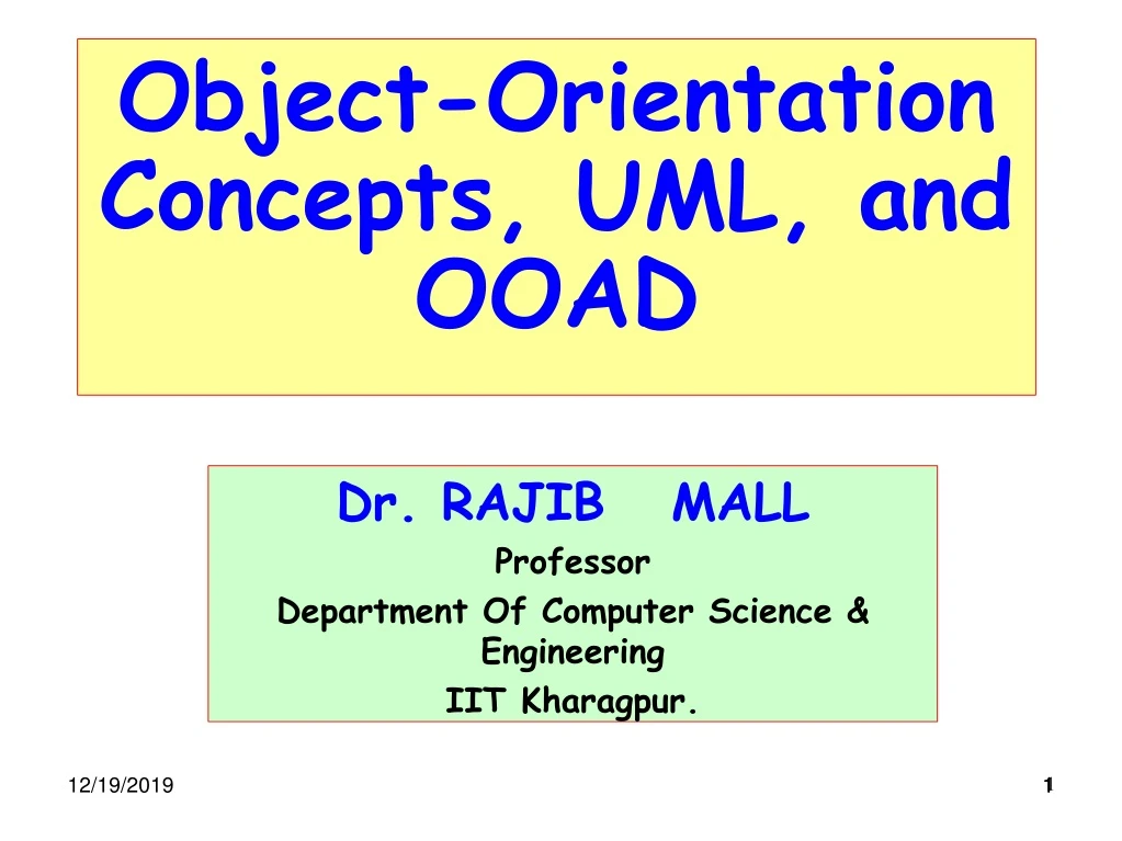object orientation concepts uml and ooad