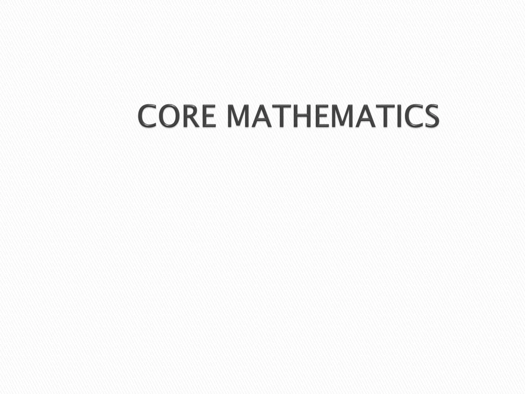 core mathematics