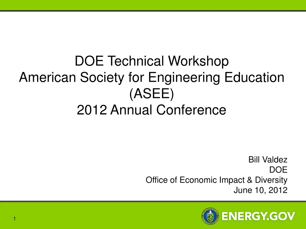 doe technical workshop american society