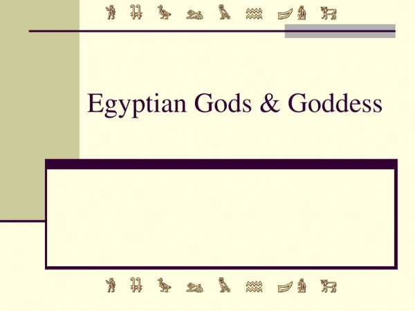 Egyptian Gods &amp; Goddess