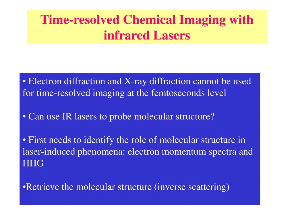 time resolved chemical imaging with infrared