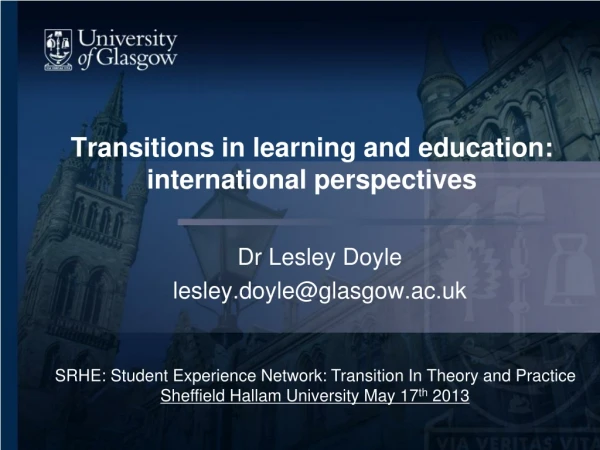 Transitions in learning and education: international perspectives