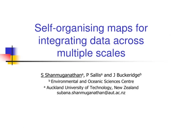 Self-organising maps for integrating data across multiple scales