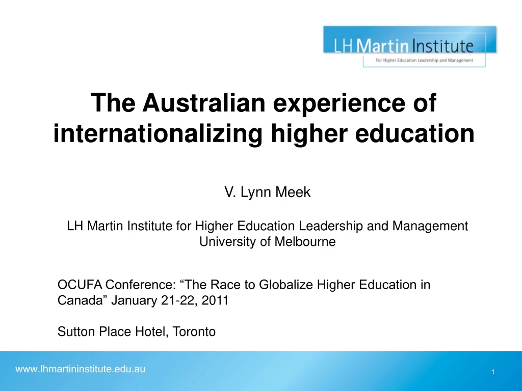 the australian experience of internationalizing