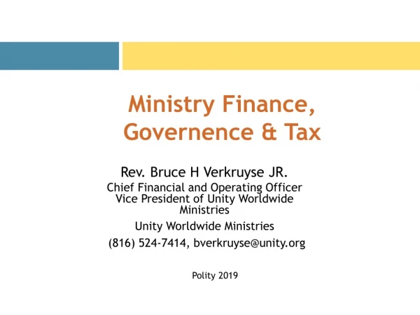 Ministry Finance, Governence &amp; Tax