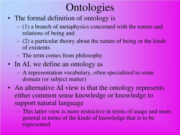 Ontologies