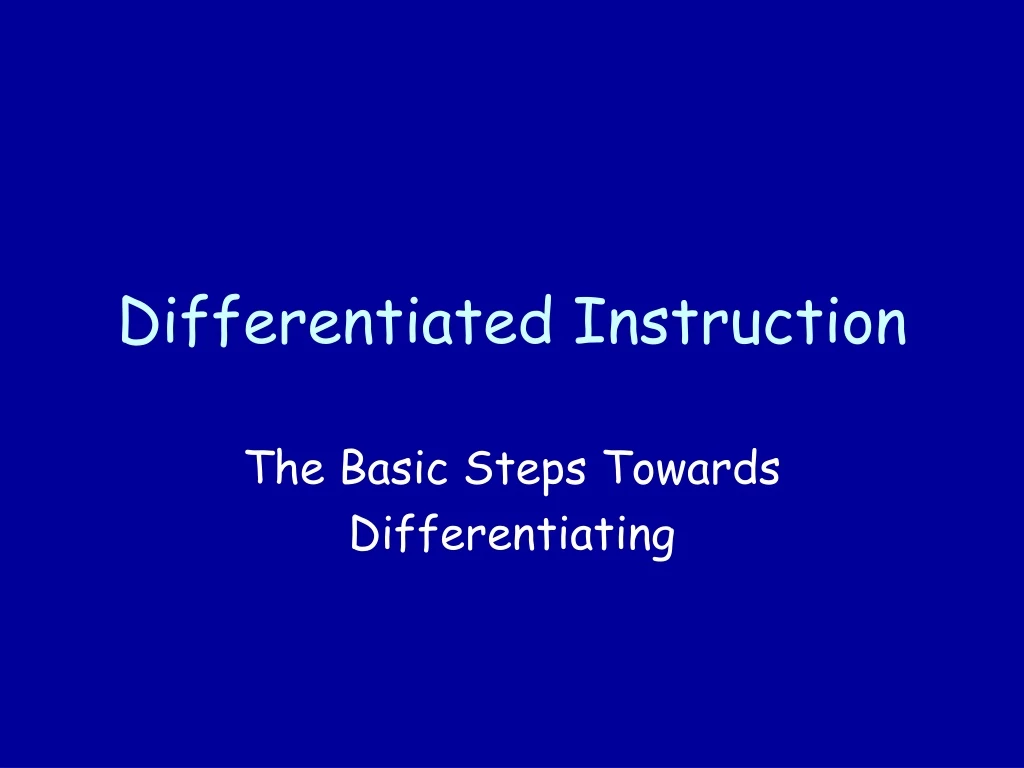 differentiated instruction