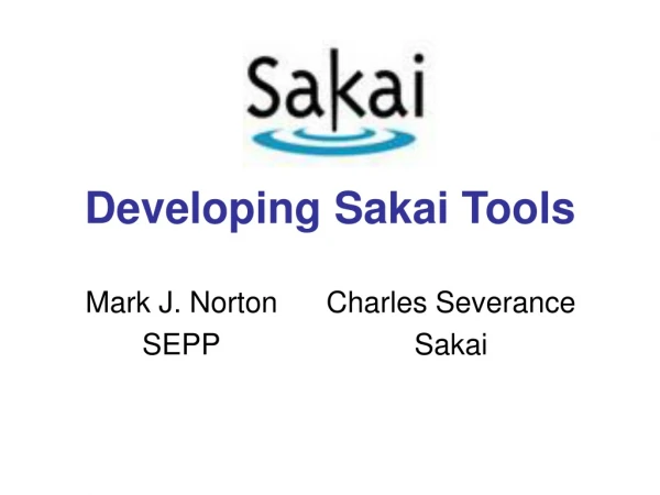 Developing Sakai Tools