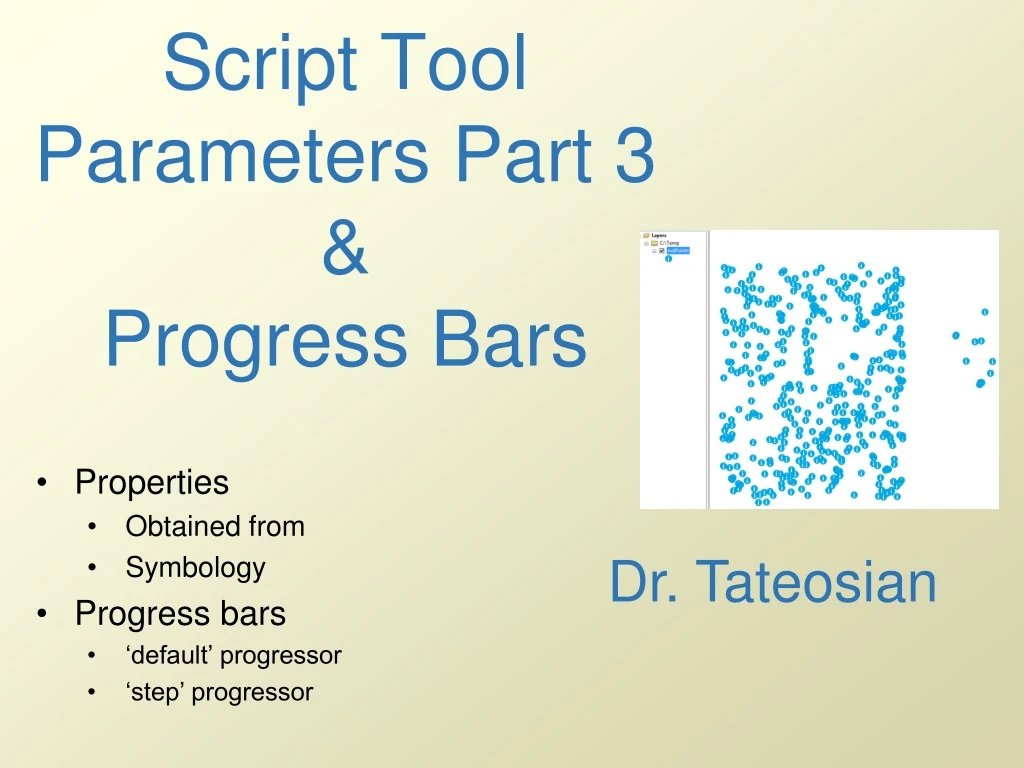 script tool parameters part 3 progress bars