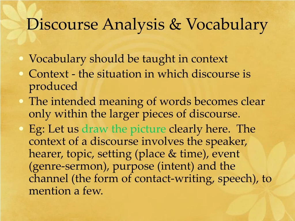 discourse analysis vocabulary