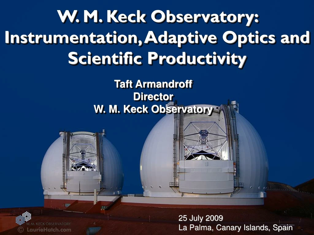 w m keck observatory instrumentation adaptive optics and scientific productivity