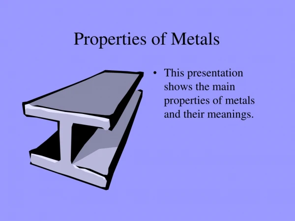 Properties of Metals