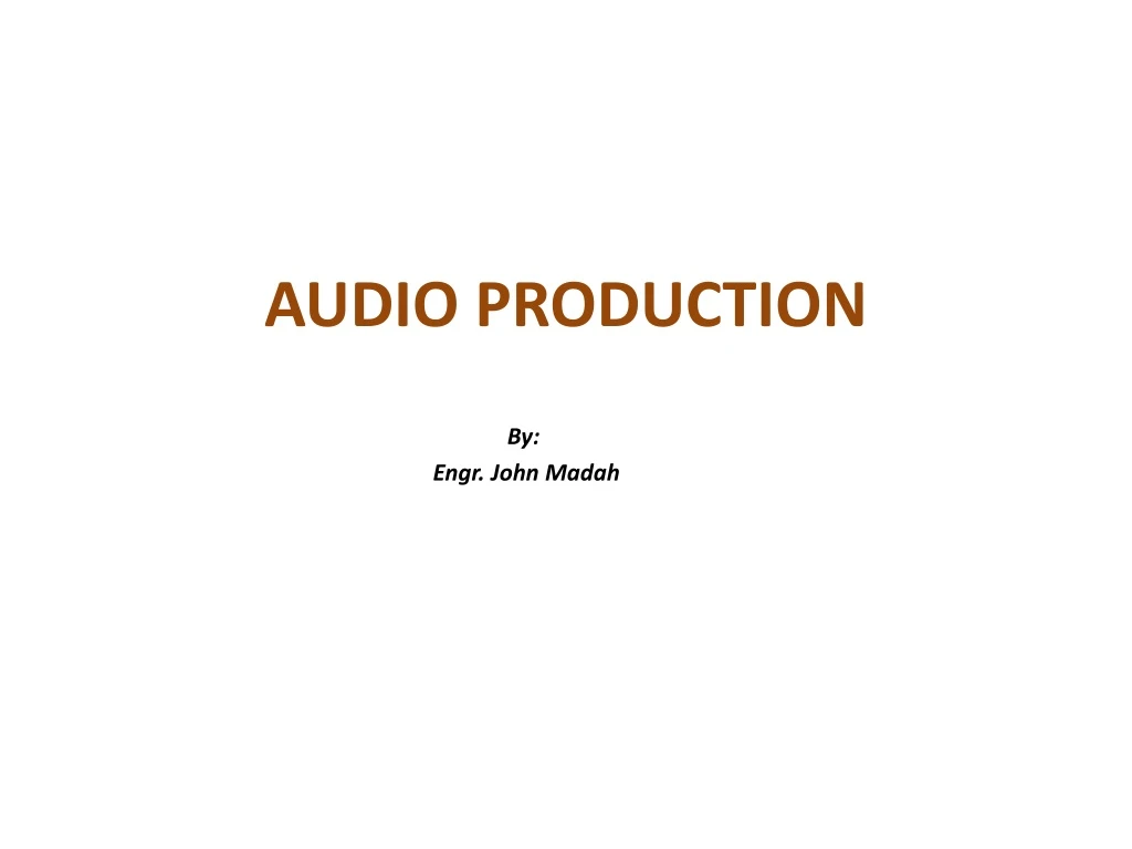 audio production