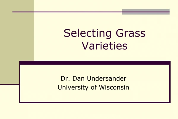 Selecting Grass Varieties