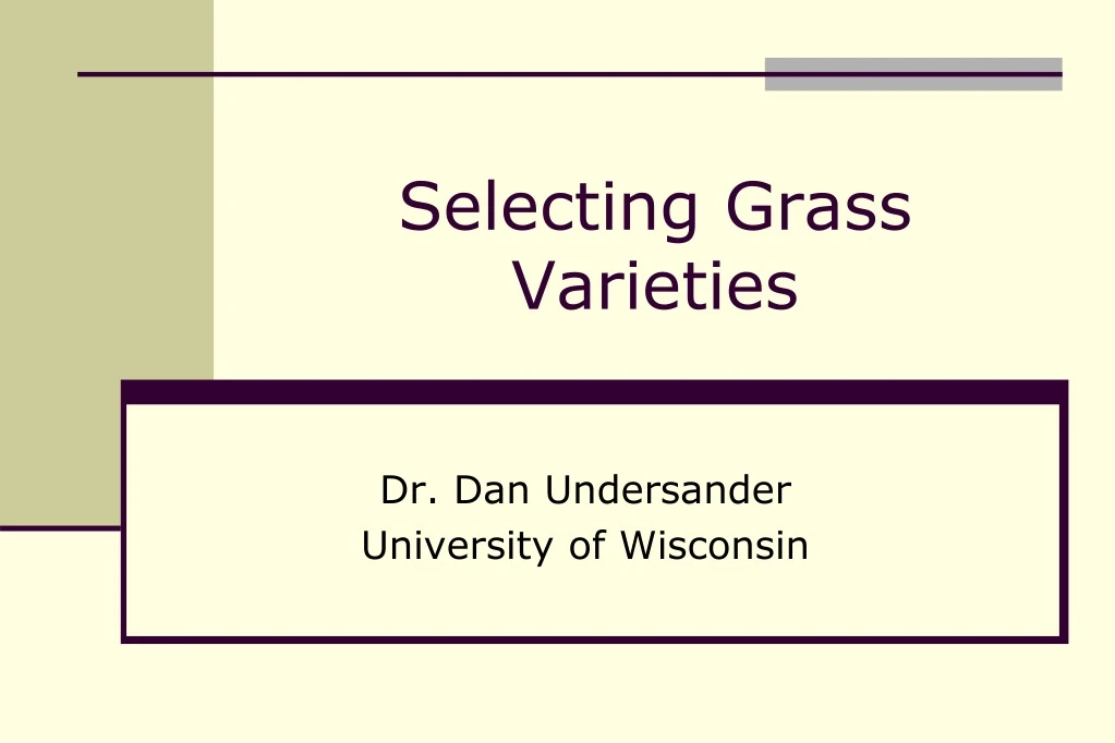 selecting grass varieties