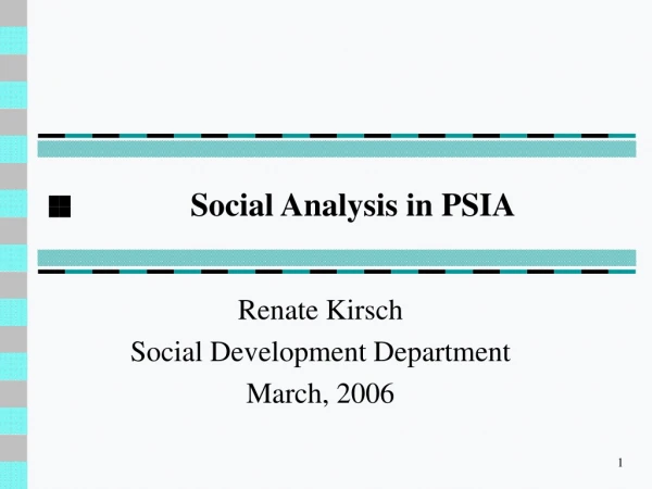 Social Analysis in PSIA