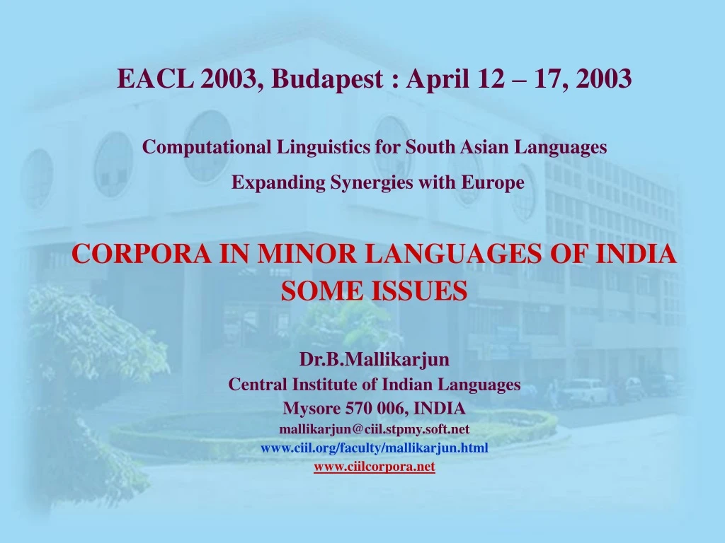 eacl 2003 budapest april 12 17 2003 computational