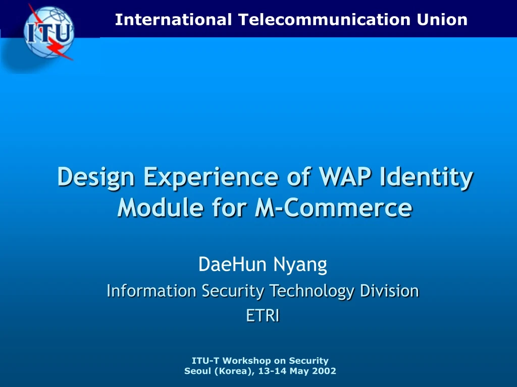 design experience of wap identity module for m commerce