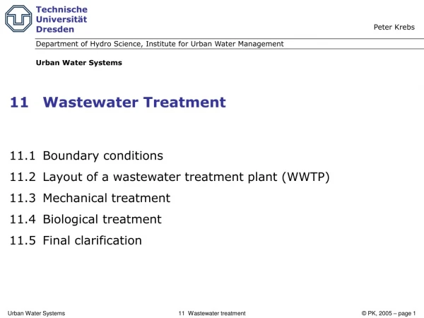 11	Wastewater Treatment