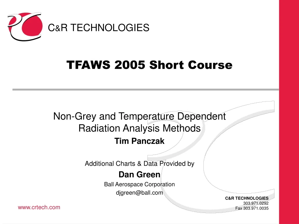 tfaws 2005 short course