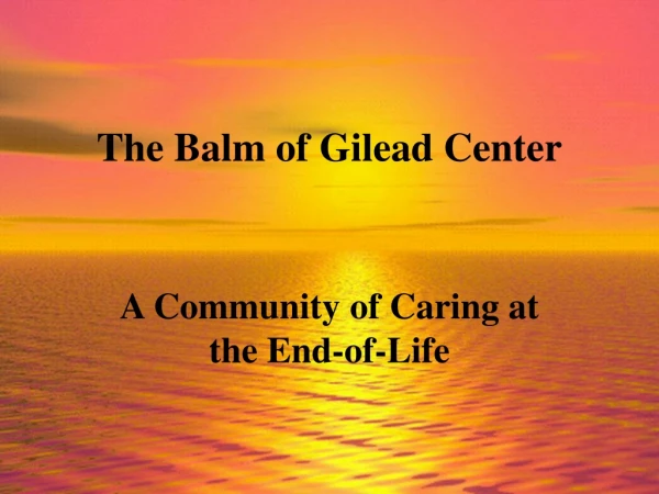 The Balm of Gilead Center